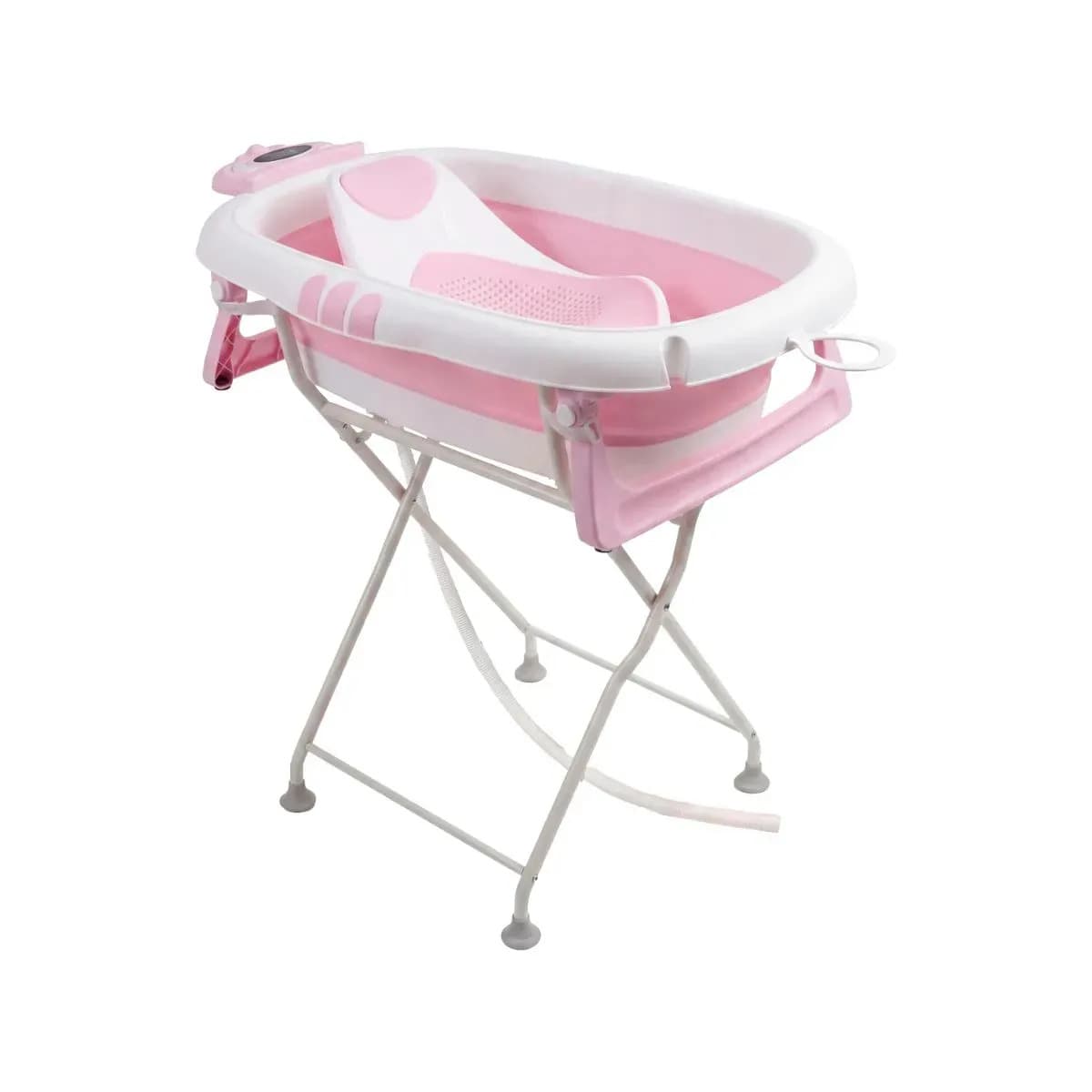Banheira Bebê Dobrável Com Suporte Redutor Assento E Termômetro Embutido Até 20kg Melon Maxi Baby - Rosa