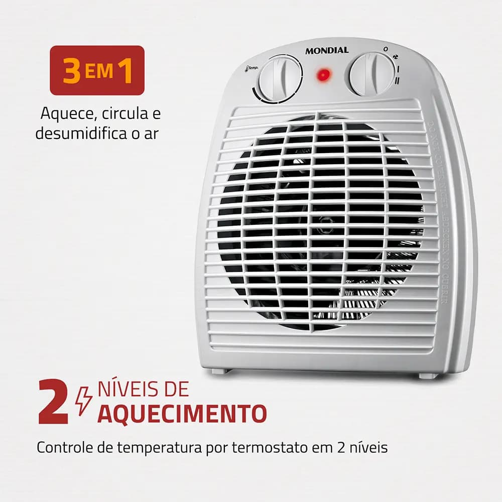Aquecedor A Ar, Mondial 1500W A-08