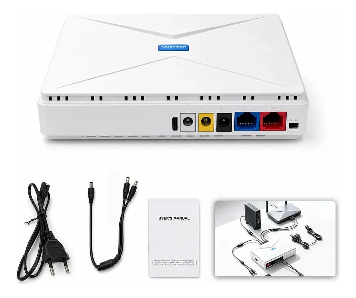 Mini Ups Nobreak Dc 36w 10400mah Bivolt 100240v Usb Tipoc Branco