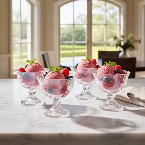 Taça Sobremesa Melina Vidro Canelado Fruta Cor 4 Pçs 200ml Frutacor