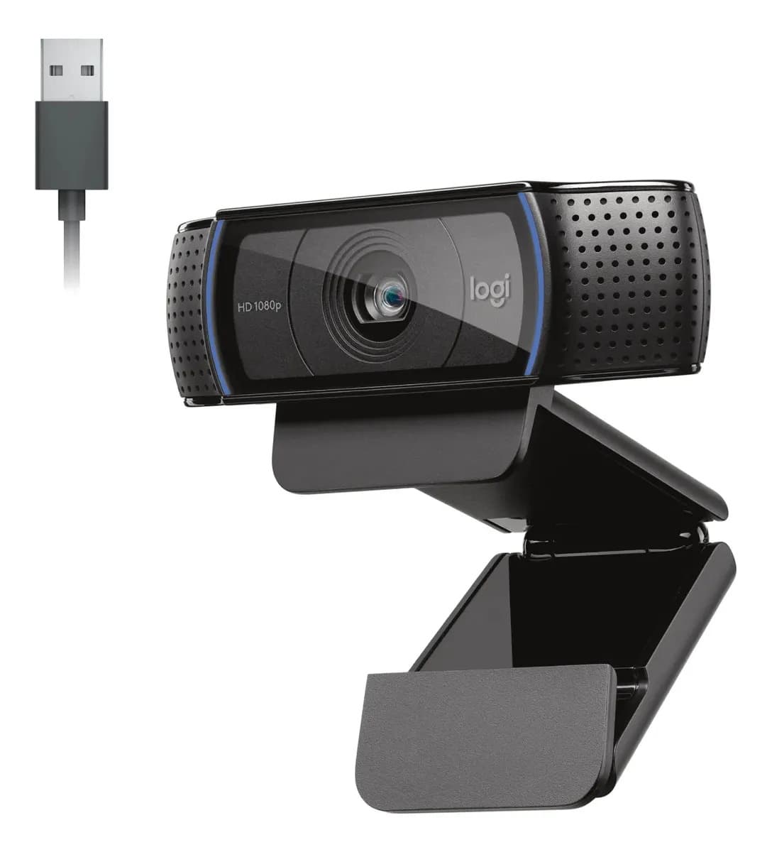 Webcam Full HD Logitech C920s com Microfone Embutido, Proteção de Privacidade, Widescreen 1080p e Conexão USB