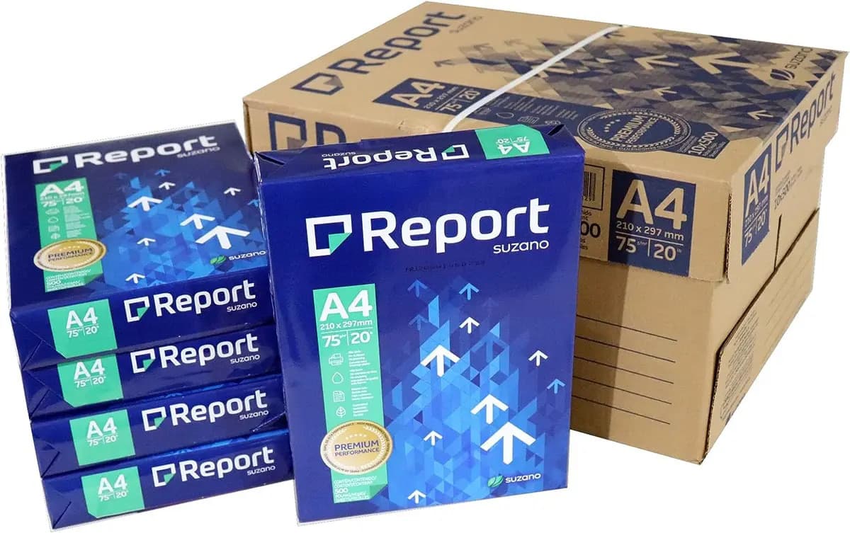Caixa Papel Sulfite A4 Report 10 Resmas De 500 Folhas Kit