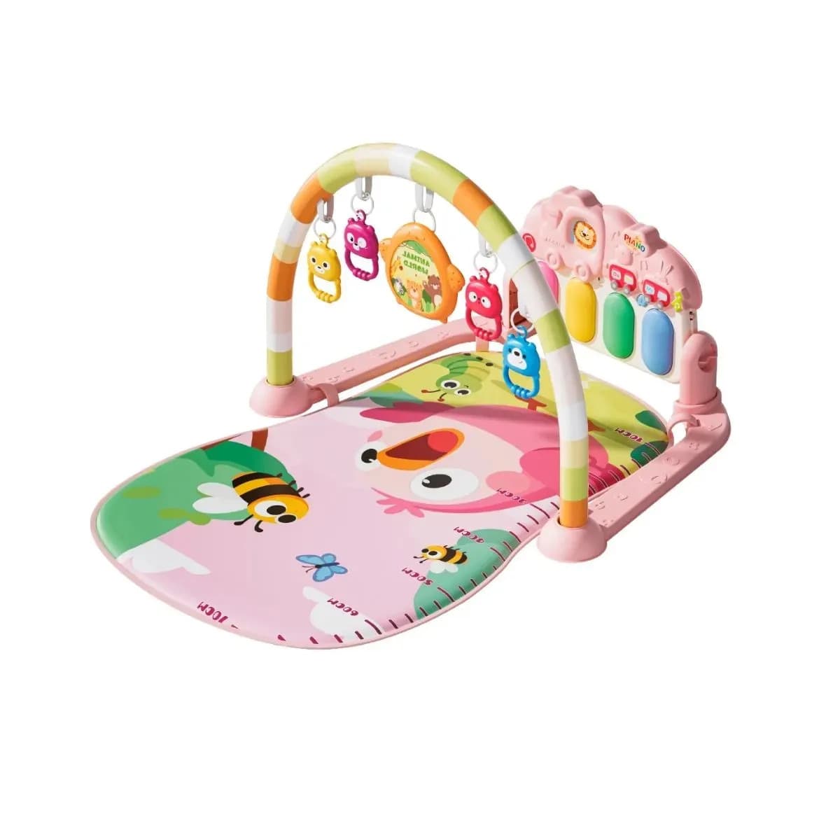 Tapete De Atividades Para Bebê Piano Musical Ginásio Móbile 5 Brinquedos Piuí Rosa Maxi Baby
