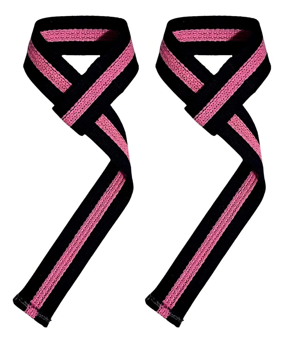 Tala Strap Musculação 100% Algodão Crossfit Cor Tala Strap Preto/rosa Fortwazz ZZ50