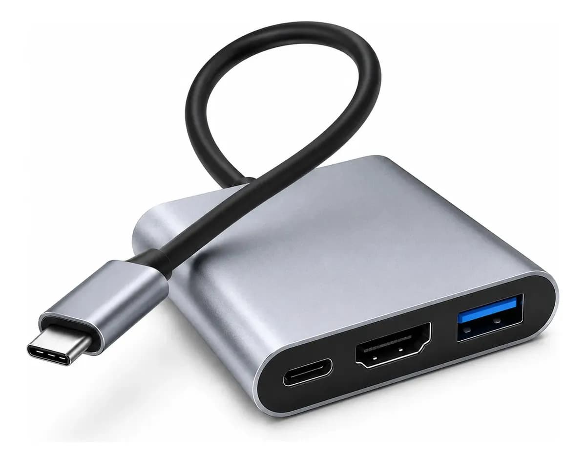 Adaptador Conversor USB-C Para Hdmi 4k 3 Em 1 Ezsias Armarinhos