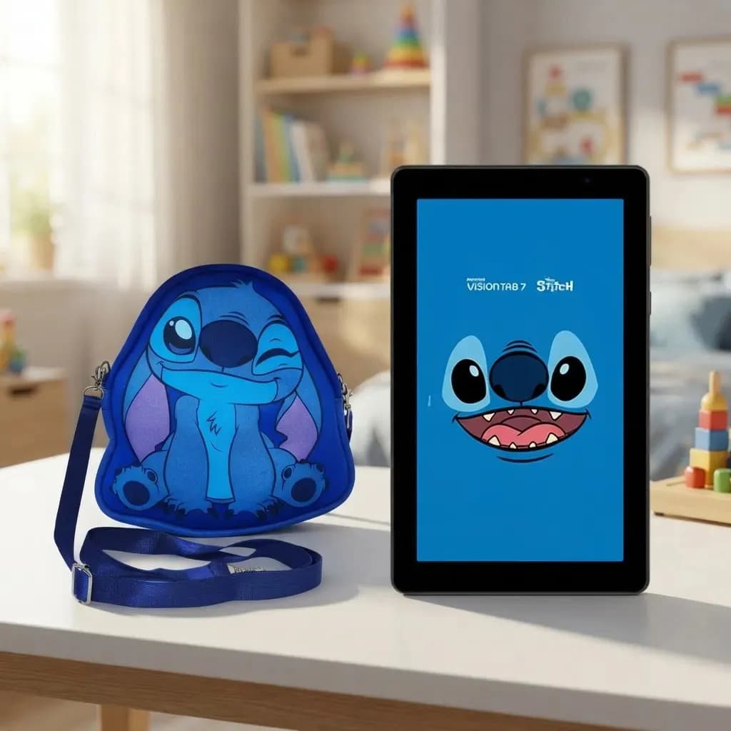 Tablet Positivo Vision Tab 7 Stitch, 64 GB, 3 GB RAM, Tela 7" IPS, Android 14 Go, com Capa e Mochila