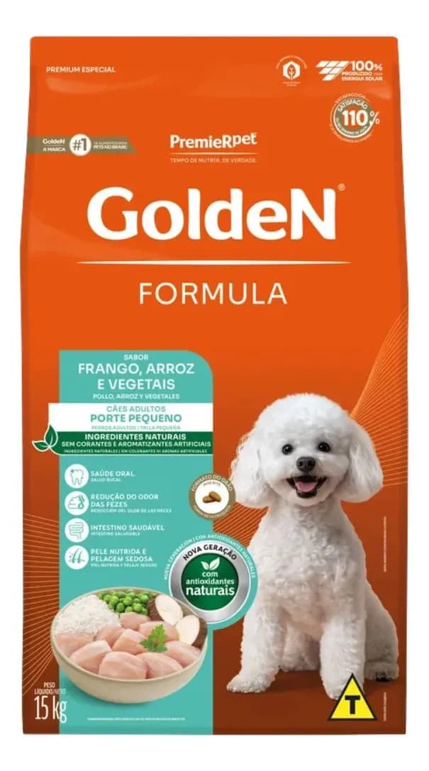Ração Golden Fórmula Mini Bits Cão Ad Peq Frango/arroz 15kg