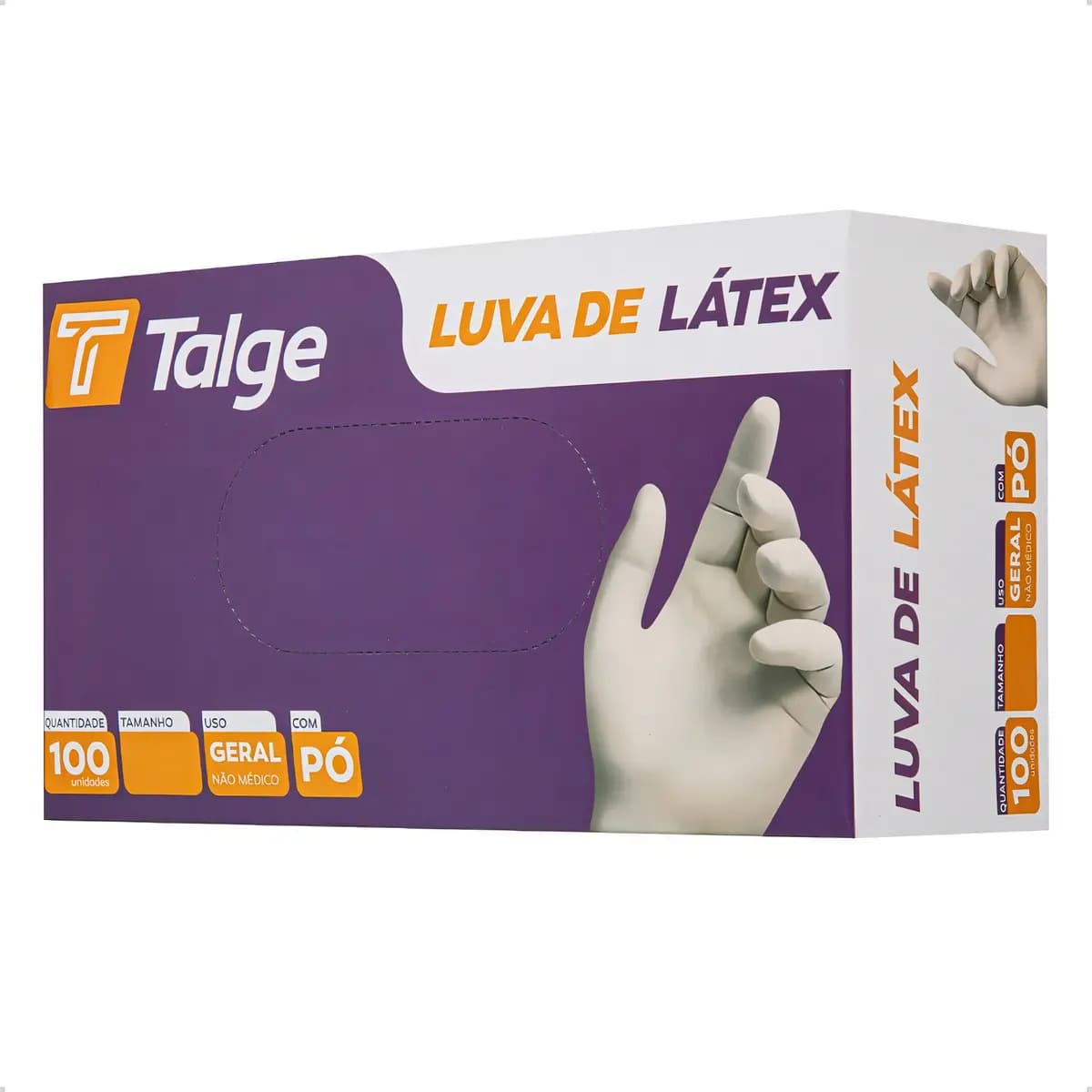 Luvas descartáveis antiderrapantes Talge Luvas de látex cor natural tamanho PP de látex com pó