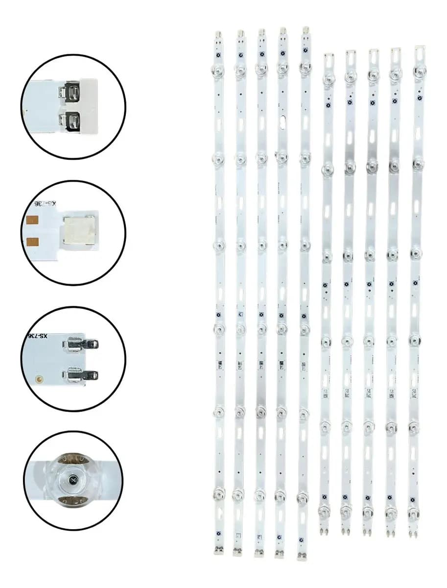 Kit 10 Barras Led Un65tu7000 Un65tu7020 Un65tu8000 Un65au7700