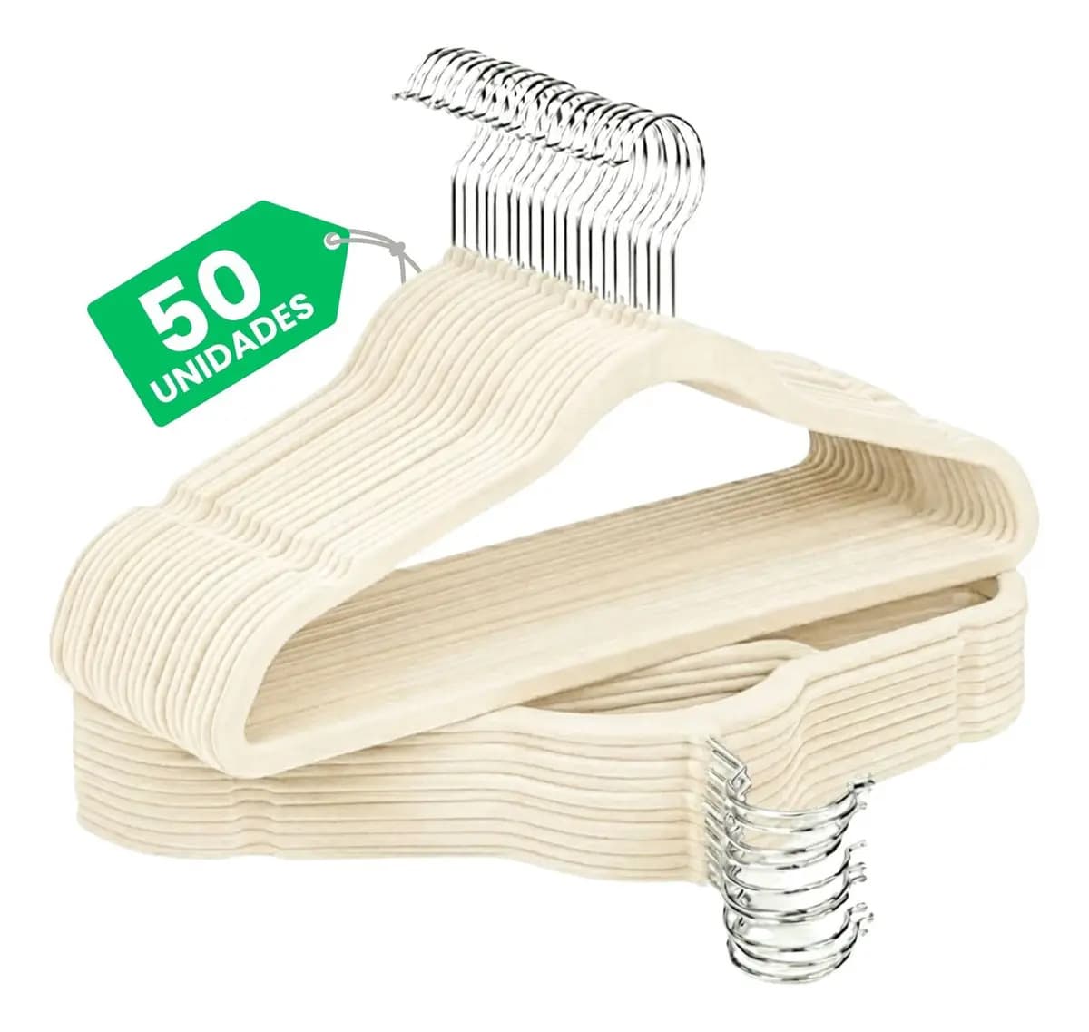 Kit Cabides Veludo De Roupa Antideslizante Slim Adulto 50 Un