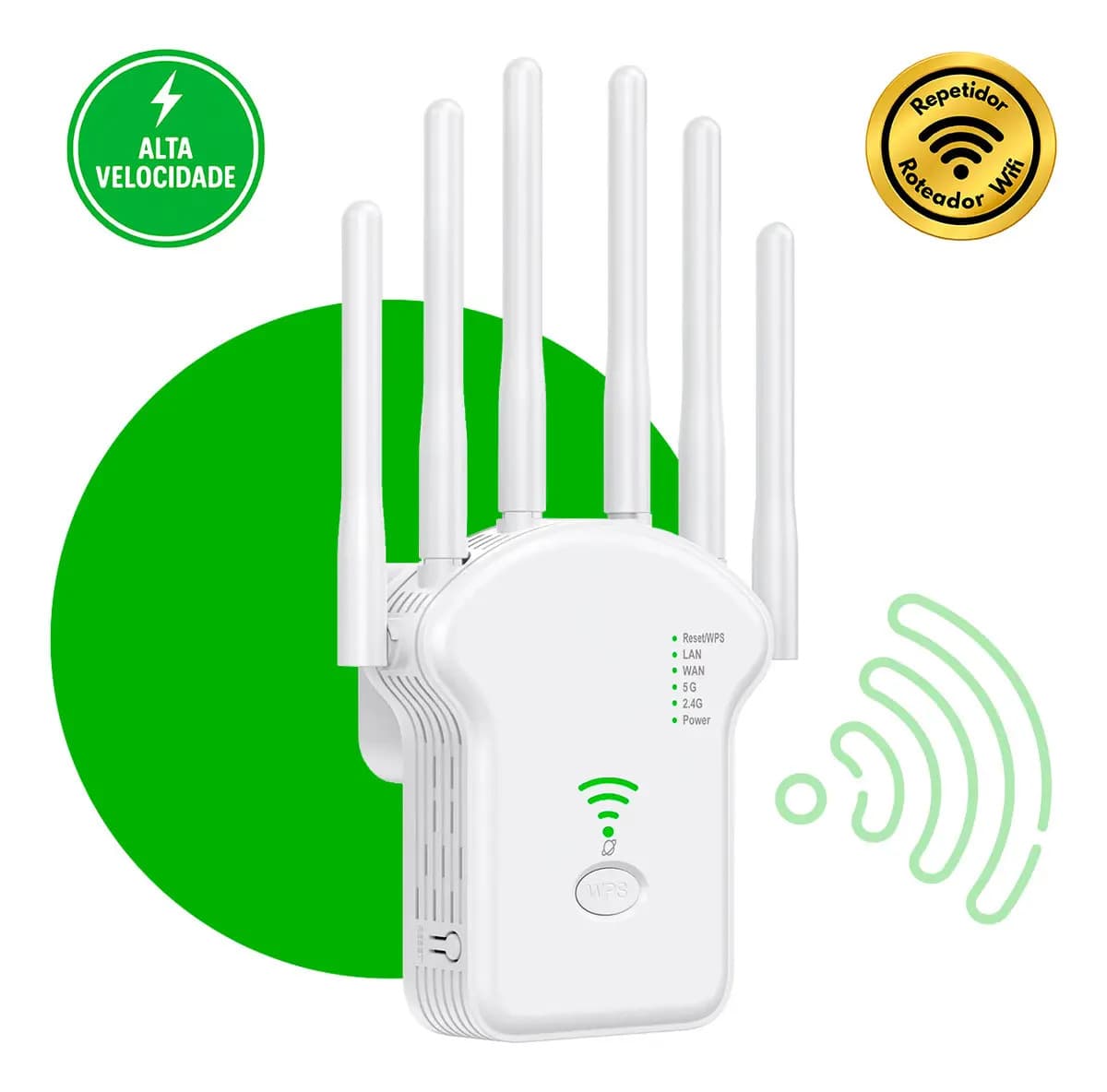 Repetidor WiFi Titanis 2.4GHz 6 Antenas Alta Estabilidade e Alcance