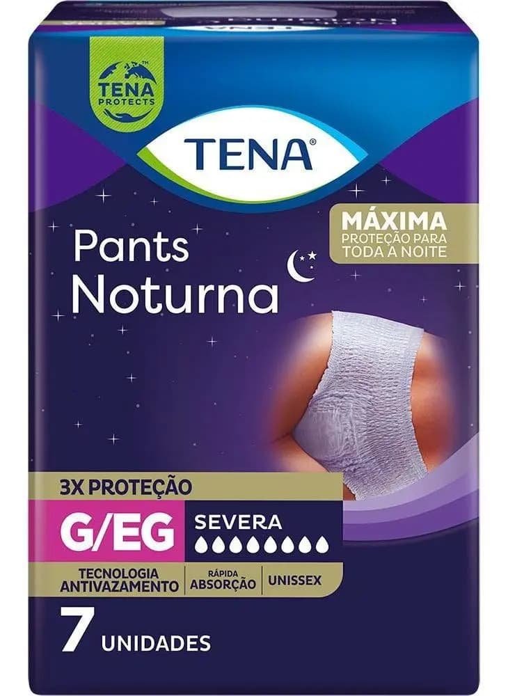 Roupa Íntima Tena Pants Noturna G/eg 7 Unidades