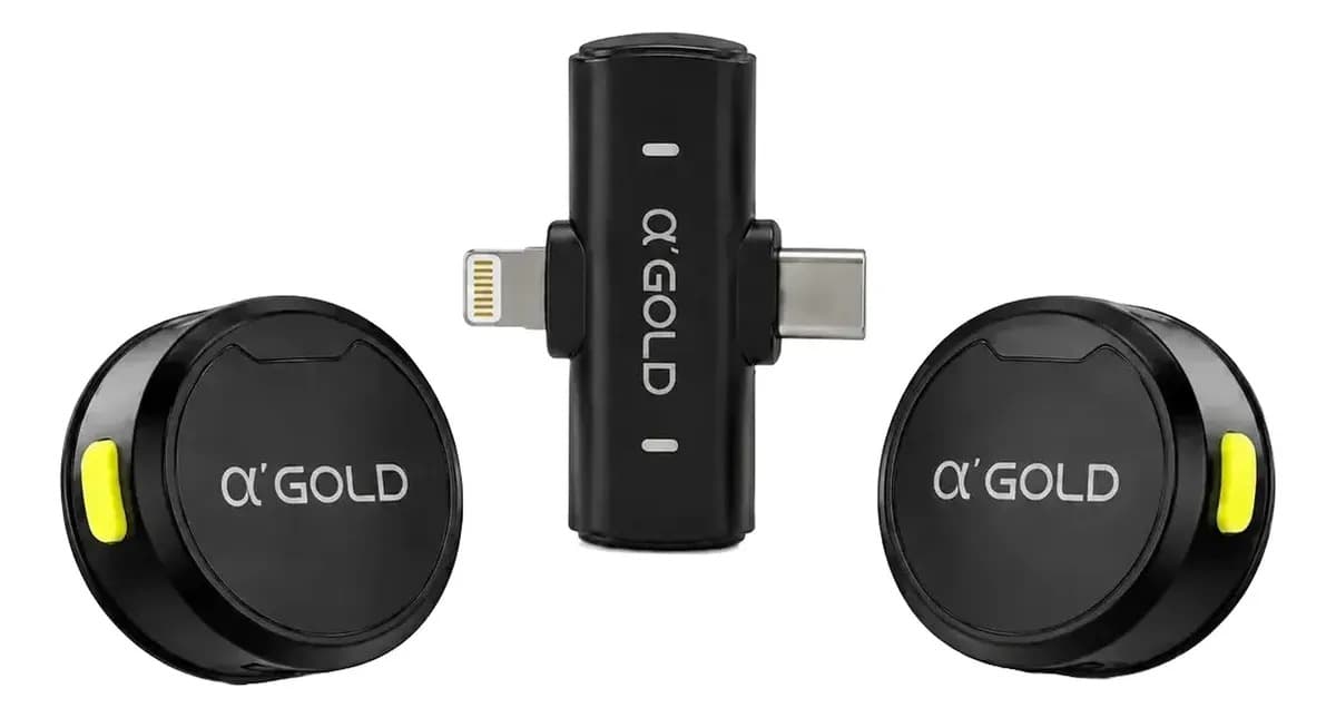 Microfone Lapela Duplo Anti Ruído Tipo C E Lightning iPhone