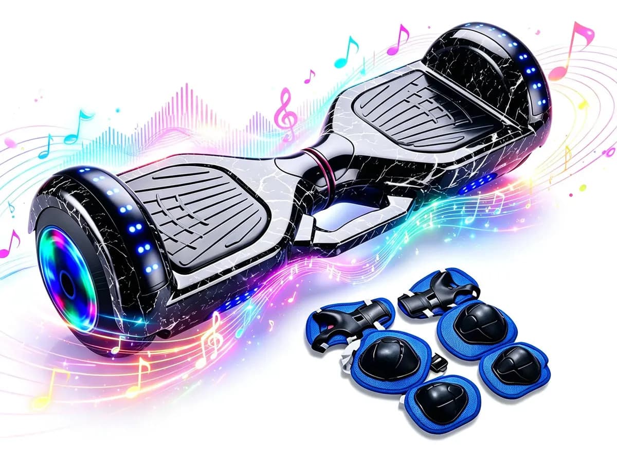Hoverboard Camuflado Com Led Colorido E Música Bluetooth Preto
