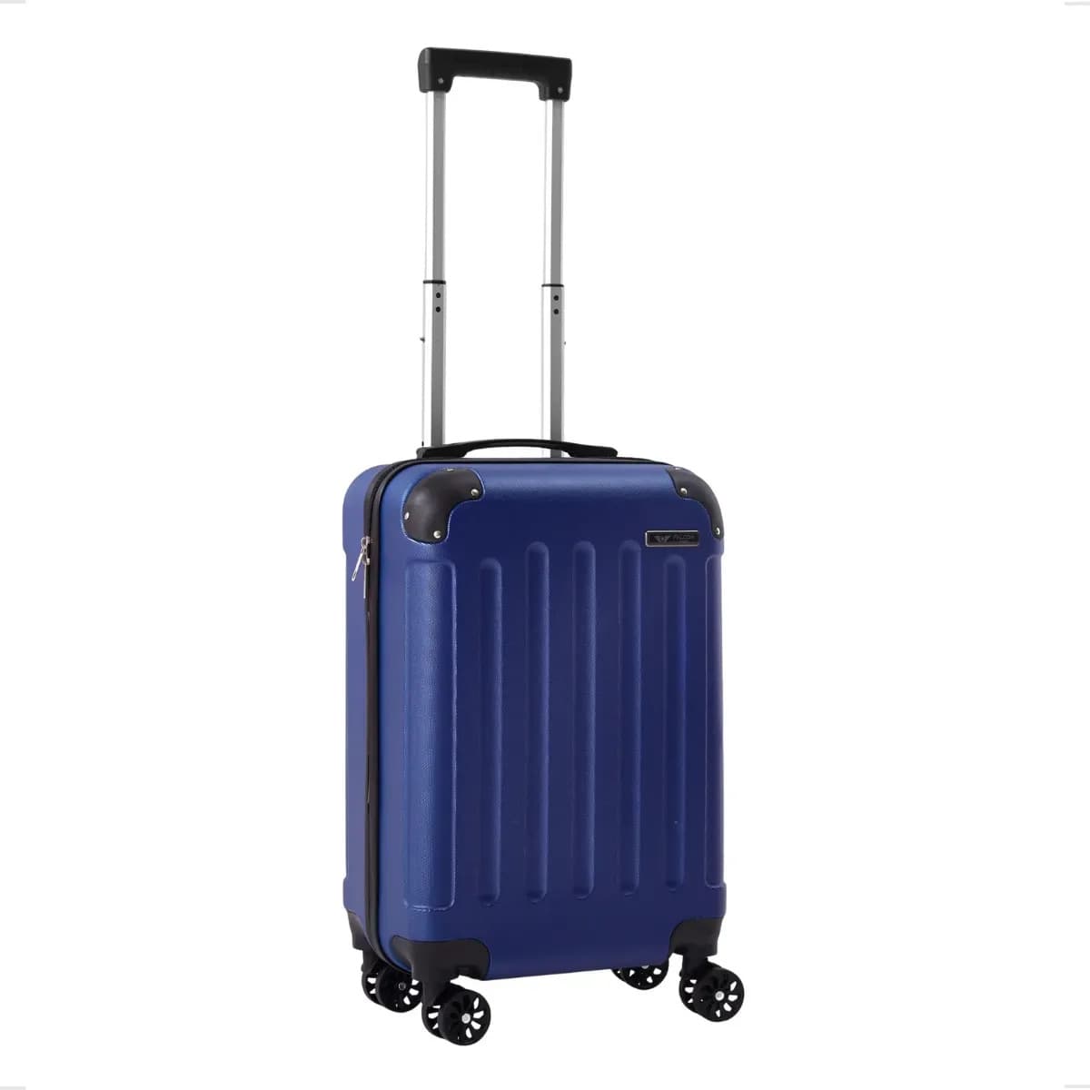 Mala De Viagem Bordo Mão Pequena 10kg Abs Cadeado 360 Azul