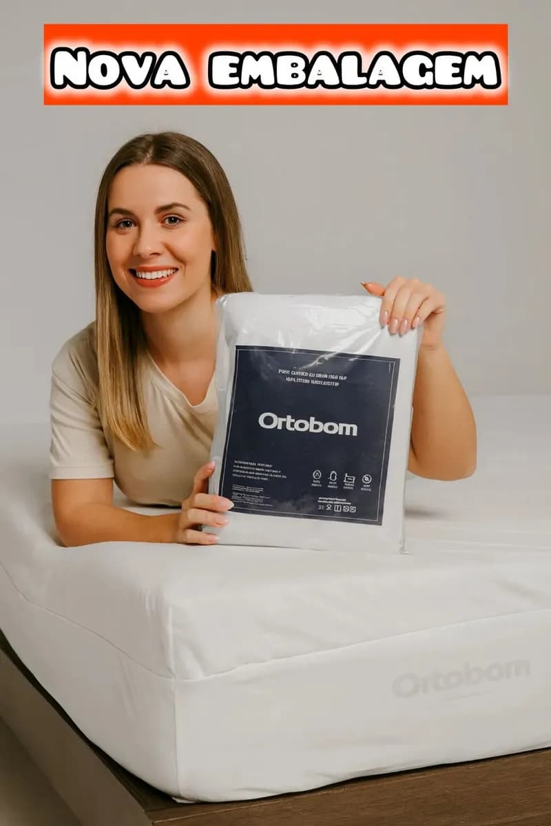 Protetor De Colchão Ortobom Solteiro 1,90x90cm Macio E Impermeável Anti Ruído