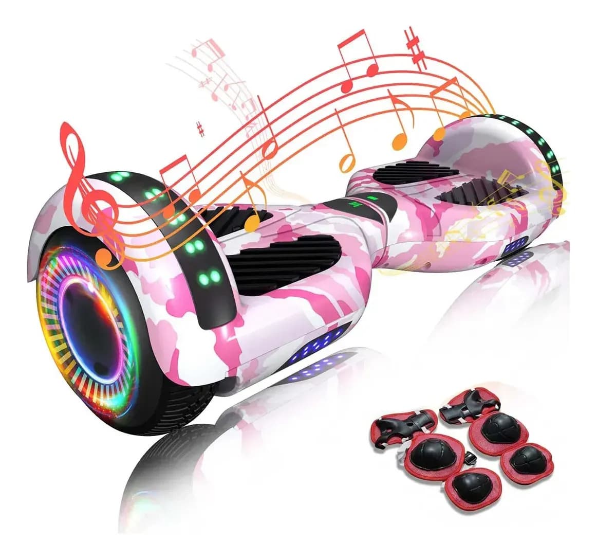 Skate Elétrico Smart Balance Hoverboard Rosa 6.5 Polegadas Bluetooth