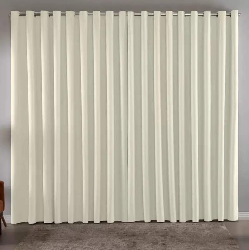 Cortina Blackout Em Tecido 3,00x2,80 Corta Luz Cor Palha