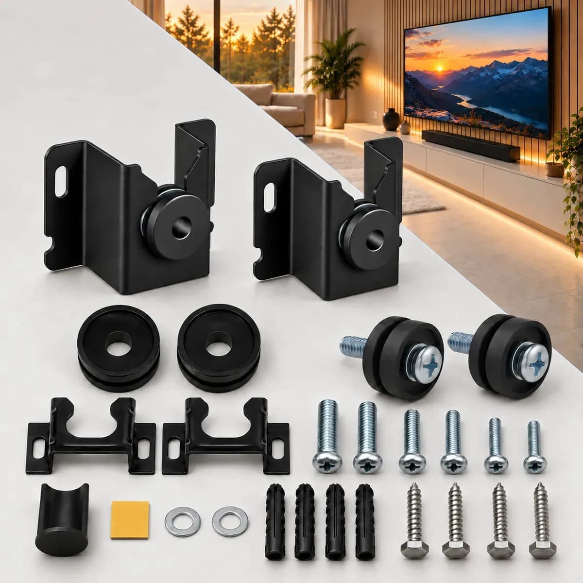 Suporte TV Fixo Universal 10" a 90" Até 40kg - Aço Carbono com Kit de Instalação