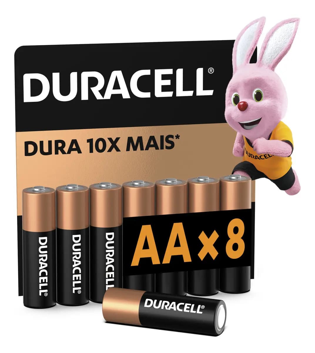 Kit Pilhas Alcalina Aa Pequena Duracell Com 8 Unidades