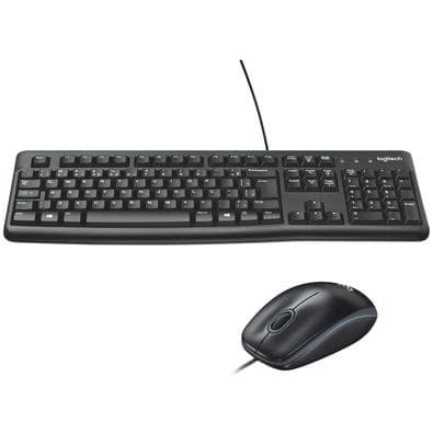 Combo Teclado e Mouse com fio USB Logitech MK120 com Design Confortável, Durável e Resistente à Respingos e Layout ABNT2 - 920-004429