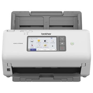 Scanner de Mesa Brother ADS-4700W, A4, Duplex, Wireless, Ethernet, USB, Branco e Preto - ADS4700W