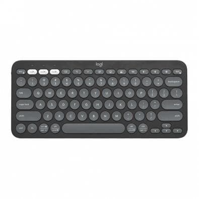 Teclado Sem Fio Logitech, Bluetooth e USB, Pebble Keys 2 K380s, Easy-Switch e Pilha Inclusa, Grafite - 920-011789