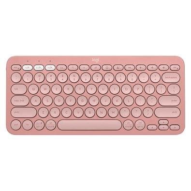 Teclado Sem Fio Logitech, Bluetooth e USB, Pebble Keys 2 K380s, Easy-Switch e Pilha Inclusa, Rosa - 920-011791