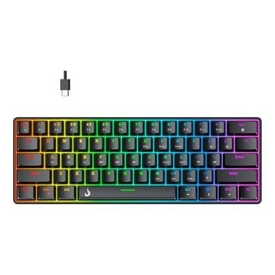 Teclado Mecânico Gamer Rise Mode GM1 Black, RGB, Switch Outemu Brown - RM-TCM-GM1-BBRO