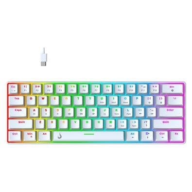 Teclado Mecânico Gamer Rise Mode GM1 White, RGB, Switch Outemu Red - RM-TCM-GM1-WRED