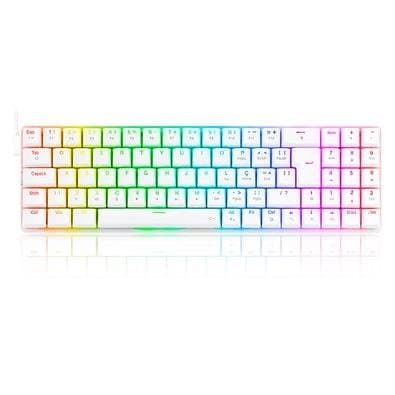 Teclado Mecânico Gamer Redragon Ashe, RGB, Switch Red Branco - K626-KB-W (PT-RED)