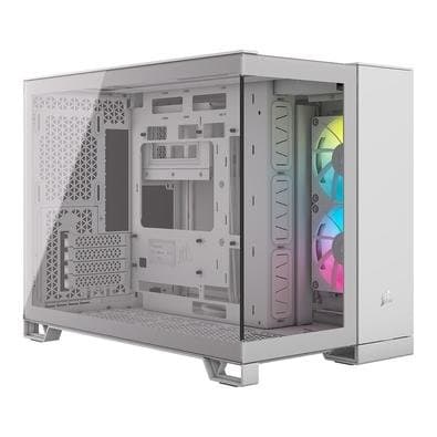 Gabinete Gamer Corsair 2500X LINK Mid-Tower, M-ATX, Vidro temperado, 2x FANs, Branco - CC-9011268-WW