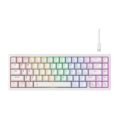 Teclado Mecânico Gamer Rise Mode GM1 Pro White, ARGB, Mini (65%), Switch Outemu Brown, USB-C - RM-TCM-GM1P-WBRO
