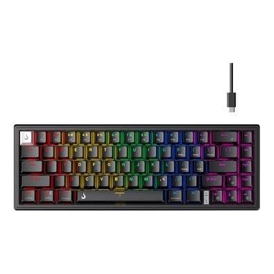 Teclado Mecânico Gamer Rise Mode GM1 Pro Black, ARGB, Mini (65%), Switch Outemu Blue, USB-C, Preto - RM-TCM-GM1P-BBLUE