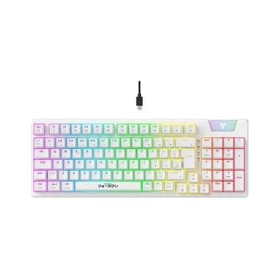 Teclado Mecanico Gamer Force One Yari, RGB, Switchs Gateron Amarelo, Keycap Personalizável, Hotswap, Cabo Removível, Branco - FR.TC.YA.01