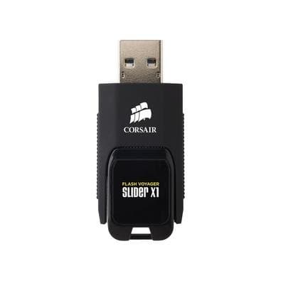 Pen Drive 256GB Corsair Voyager Slider X1, USB 3.0, Leitura de 130MB/s, Preto - CMFSL3X1-256GB