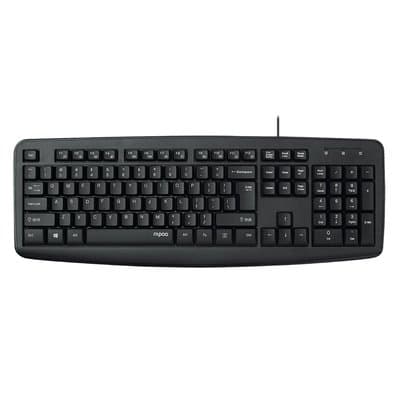 Teclado Rapoo NK2600, 104 Teclas de Membrana, Teclas Multimídia, ABNT, Resistente a Líquidos, USB, Preto - NK2600