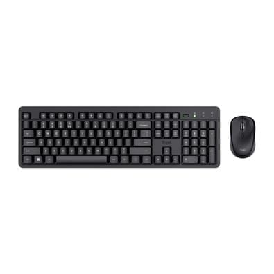 Combo Teclado e Mouse Sem Fio Trust ODY II, 1600 DPI, Pilhas Inclusas, ABNT2, Preto - 26014
