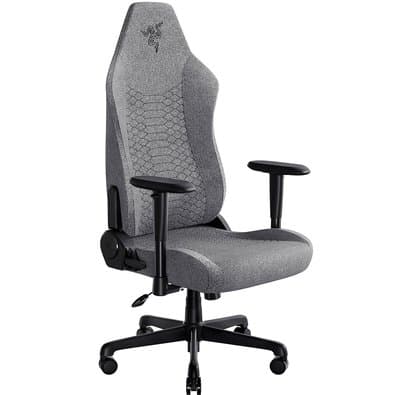 Cadeira Gamer Razer Iskur V2 X, Até 136Kg, Reclinável, Almofada, Cilindro de Gás Classe 4, Tecido, Cinza Claro - RZ38-05310200-R3UA