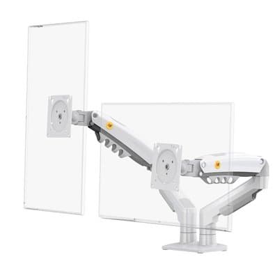 Suporte de Mesa Articulado para 2 Monitores de 17" a 27" North Bayou, Ajustes com Pistão a Gás, Branco - F160-XE NB