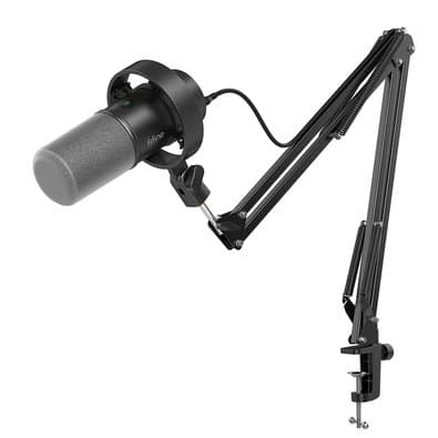 Microfone Dinâmico Fifine K688, Podcast, USB/XLR, Com Braço Articulado, Montagem Contra Choque, Preto - K688CT