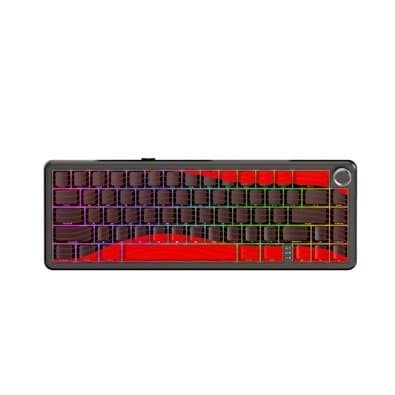 Teclado Mecânico Sem Fio Attack Shark X65 Pro HE, Magnetic Switch (Hall Effect), Black and Red Contour Line