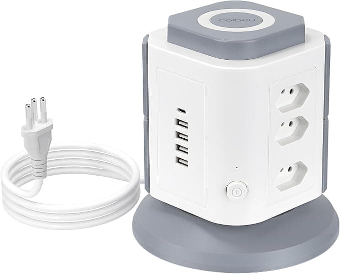 9 Tomadas, 4 Interfaces USB, 1 Porta USB Tipo-C