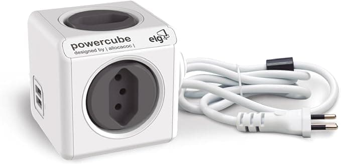 Filtro de Linha ELG PWC-X4U/3M PowerCube 4 Tomadas 2 Portas USB 2.4A Cabo 3m