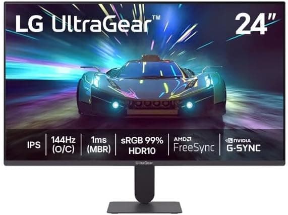 LG UltraGear Monitor Gamer 24" IPS 144Hz (O/C) 1ms (MBR) Full HD (1920x1080) HDR10 NVIDIA G-SYNC AMD FreeSync, Preto - 24G411A | Amazon.com.br
