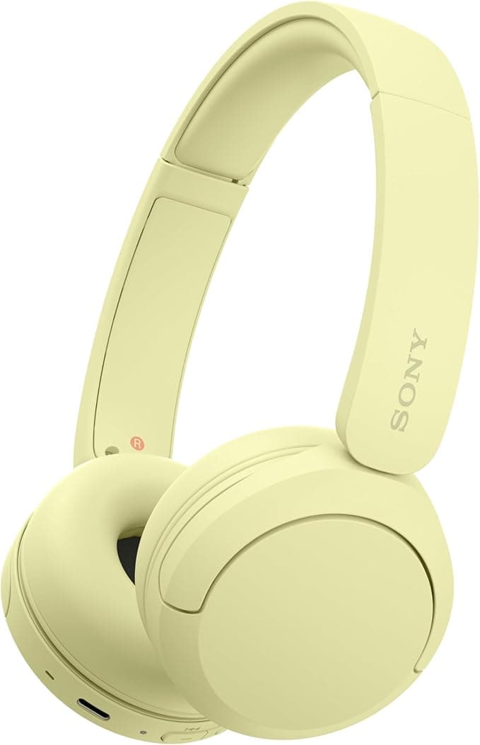 Sony WH-CH520 Fone de Ouvido Bluetooth com Microfone, Amarelo, Bateria de 50 Horas