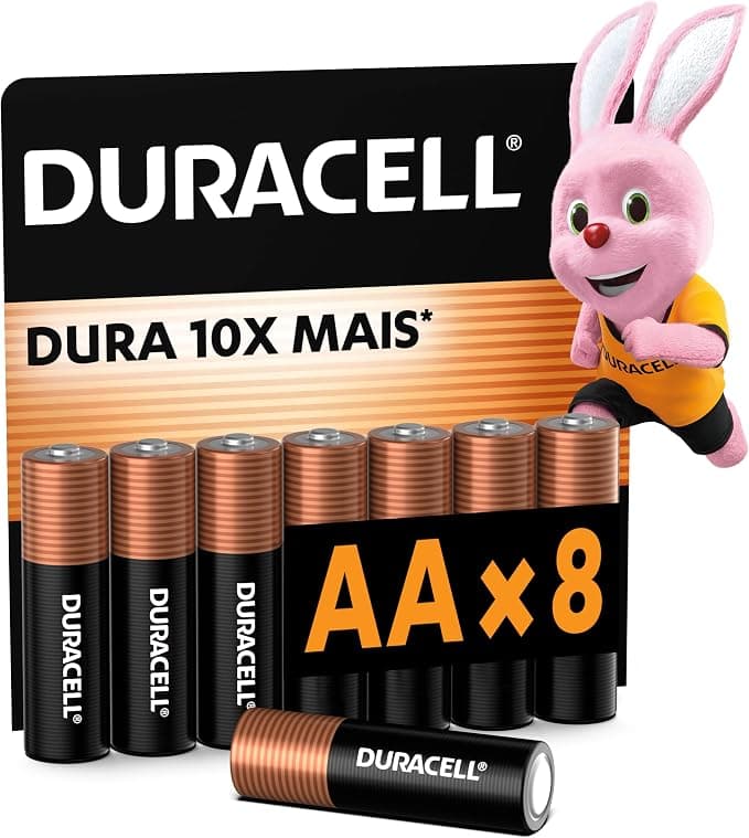 Duracell Pilhas Alcalinas AA Pequena Pack 8 Unidades | CUPOM + COMPRA COM RECORRÊNCIA